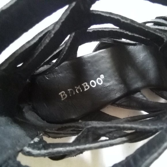 Bamboo Black Gladiator Ankle Length Sandals - Picture 5 of 7